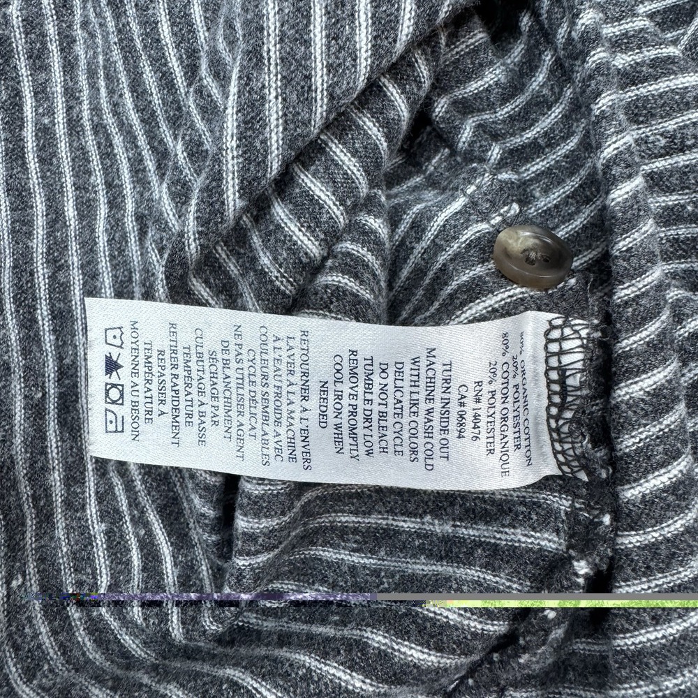 Faherty Gray Striped Men's L/S Polo Shirt Sz M Smart Casual Preppy - Picture 8 of 9